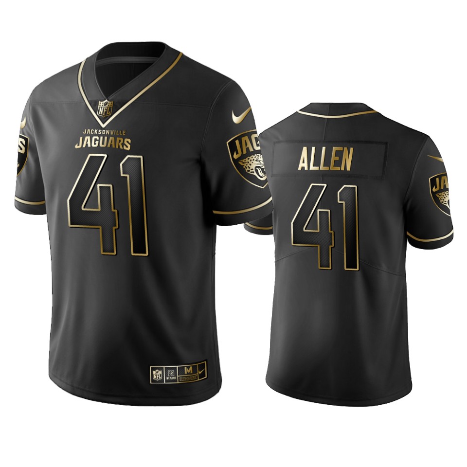 Men Nike Jaguars #41 Josh Allen  Stitched NFL Vapor Untouchable Limited Black Golden Jersey